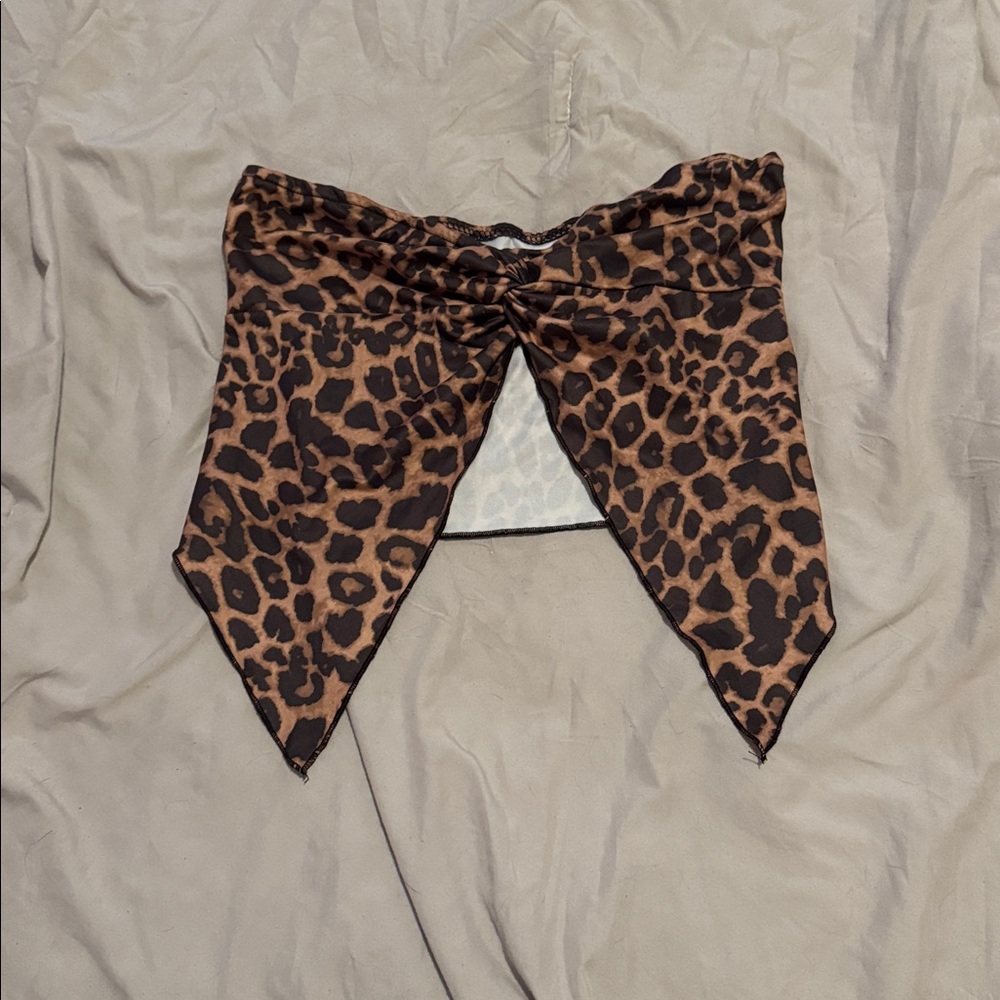 Leopard Print Scarf Top